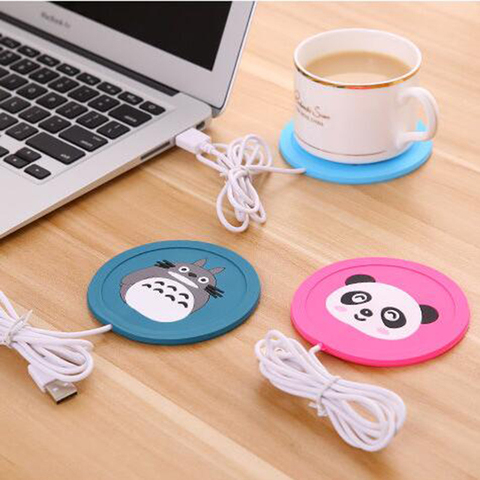 USB Warmer Gadget Cartoon Silicone thin Cup-Pad Coffee Tea Drink usb Heater Tray Mug Pad nice Gift ► Photo 1/5