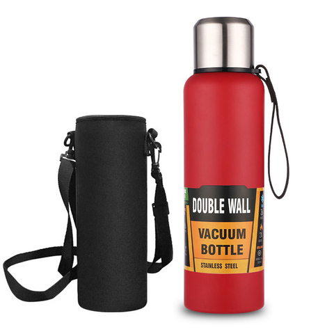Double-Wall Insulated Water Bottle w/ 2 Lids - 304 Stainless Steel Water Bottle Wide Mouth Best Gift for Christmas ► Photo 1/5