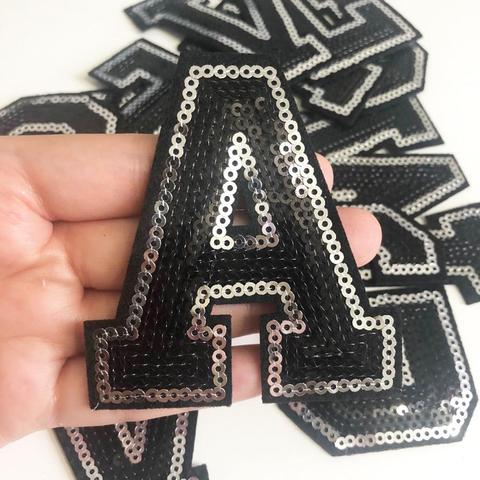 Sequins Alphabet Letter Patch For T-shirt Sweater Iron On Garment Accessories Embroidered Applique Decoration Repair Patches ► Photo 1/5