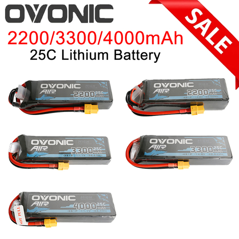 Stock Ovonic 3S 4S 2200/3300/4000mAh 25C Lipo Lithium Battery for with XT60 Plug For Drone FPV RC Car Truck Airplane RC Racing ► Photo 1/6