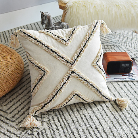 Bohemian Cushion Cover Geometric Pillow Cover With Tassels Modern Pillow Case for Sofa Decor Pillowcase ► Photo 1/6