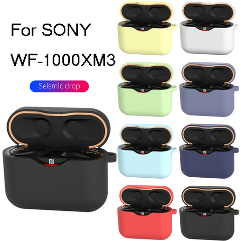 Silicone Earphone Case For SONY WF-1000XM3 Case Earphone Charging Box For SONY WF 1000XM3 Protective Case with Hook Anti-shock ► Photo 1/6