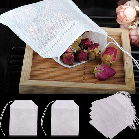 100PCS Tea Bags  Infuser With String Heal Seal 5.5 x 7CM Filter Paper Teabags Empty Tea Bags ► Photo 1/6