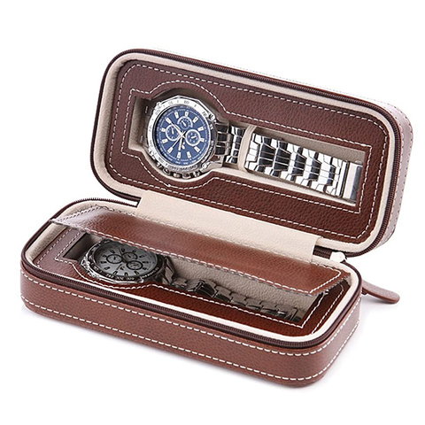 Portable Zippered Watches Box Travel Case Watch Organizer Collection  Top Grade Carbon Fibre PU Leather 2/3 Slot ► Photo 1/6