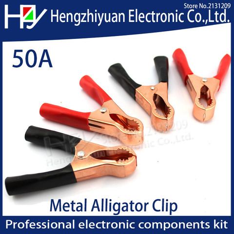 50A Red + Black 80mm Crocodile Car Caravan Van Battery Test Lead Clips Best Promotion Alligator Clips ► Photo 1/5