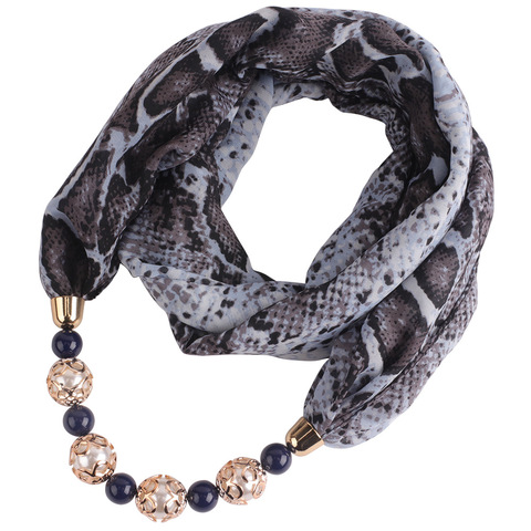 2022 women leopard chiffon scarf Statement Necklace Pendant Scarf Women Boho Neckerchief Foulard Femme Accessories Hijab scarf ► Photo 1/6