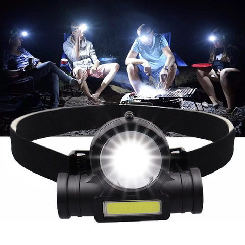 USB Rechargeable Portable Mini Flashlight Lantern Q5+COB LED Headlamp + 1 * Built-in 18650 Battery Outdoor Camping Headlight ► Photo 1/6