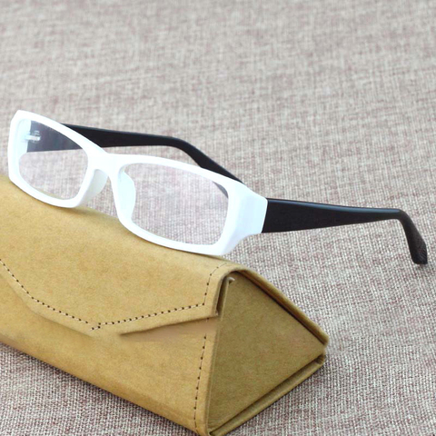 Cubojue White Reading Glasses Men Women 1.25 1.75 1.5 2.0 2.5 2.75 3.75 4.5 4 Diopter Eyeglasses Frames Male Unisex Narrow Nerd ► Photo 1/6