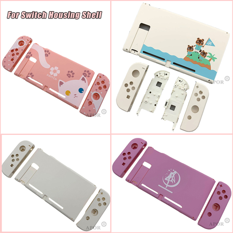 For Nintend Switch Animal Crossing Console Replacement Housing Shell Cover for Nintendo Switch Joycon Case with Full Set Buttons ► Photo 1/6