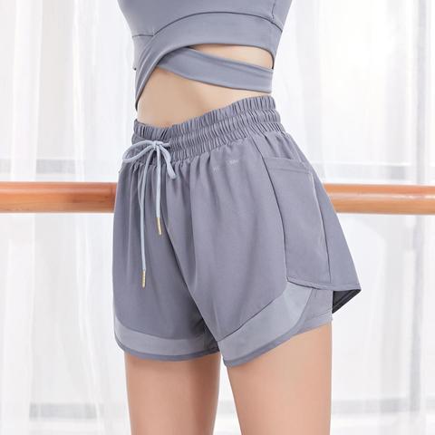 Vansydical 2022 Mesh Yoga Womenshorts Gym Double Shorts Side Pocket Running Shorts Quick Dry Workout Fitness Sportwear ► Photo 1/6