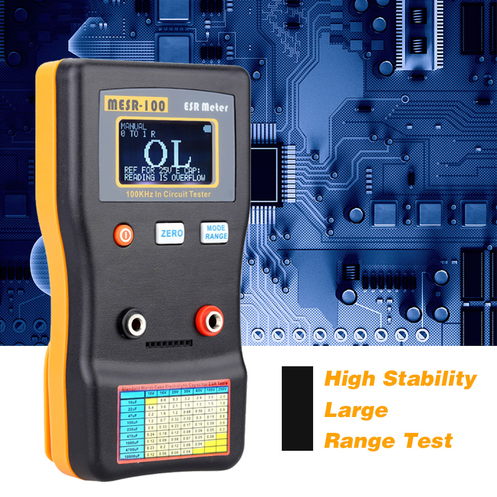 MESR-100 V2 Capacitance Ohm ESR Capacitor Meter Tester 0.001-100R Professional 