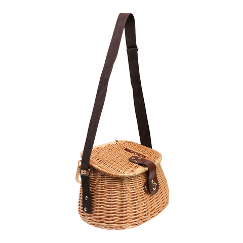 Vintage Fish Basket,Wicker Fisherman Traps Cage Bass Trout Perch Fish Case with Shoulder Strap - Durable & Portable ► Photo 1/1