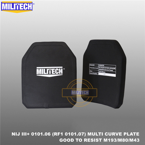 Ballistic Panel Bulletproof Plate NIJ level III+ 3+ Pure PE 10x12 Inches Two PCS M80 & AK47&M193 Body Armor--Militech ► Photo 1/6