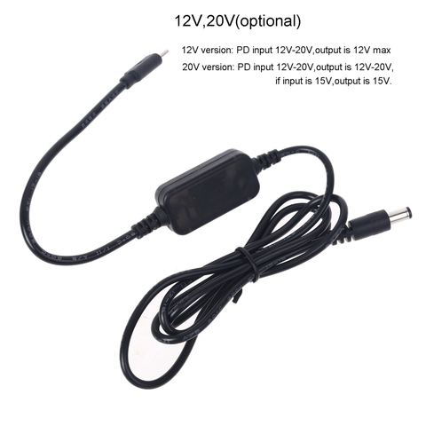 36W USB C PD Type C to 12V 20V 5.5x2.5mm Conveter Adapter Cable Cord Line for Wifi Router LED Light CCTV Camera and more ► Photo 1/6