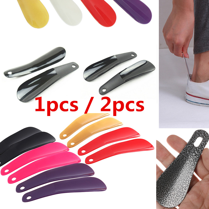 2pcs Professional Plastic Shoehorn Spoon Shoes Lifter Portable Spoon Shoe HornBE 