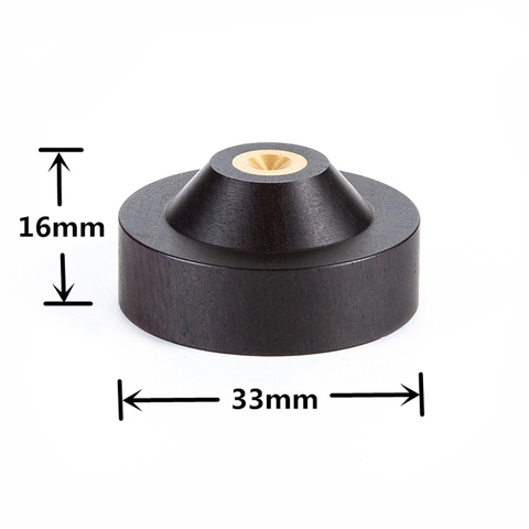 Audiocrast 33mmx16mm Speaker Spike Isolation ebony Wood Stand Feet Base HIFI Isolator Wooden ► Photo 1/6