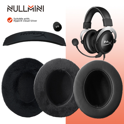 NullMini Replacement Earpads for HyperX Cloud Silver Headphones Headband Thicken Soft Leather and Velvet Earmuff Sleeve Headset ► Photo 1/6