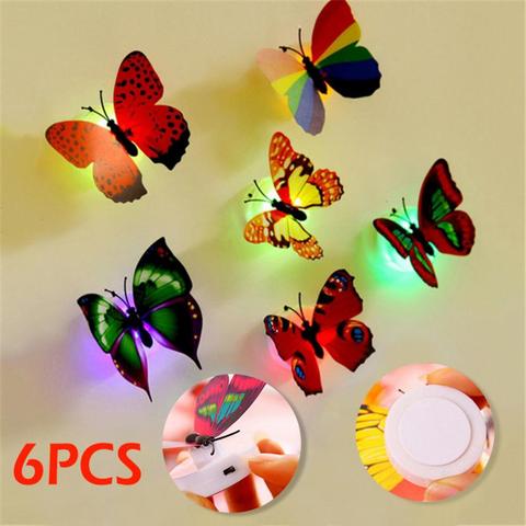 Innovative Glowing Butterfly Small Pasted Night Light Home Store Wedding Decoration ► Photo 1/6