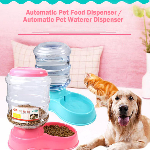 3.8L Plastic Pet Feeding Drinkers Dogs Automatic Water Food Feeder Drinking Animal Pet Bowl for Cats Feeding Watering Supplies ► Photo 1/6