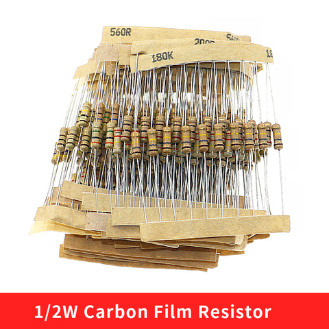 300pcs 30 Value 1ohm-3M 1/2W Carbon Film Resistor kit ► Photo 1/5