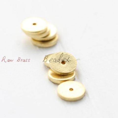 80 Pieces Raw Brass Center Hole Round Disc - 6mm (1843C) ► Photo 1/1