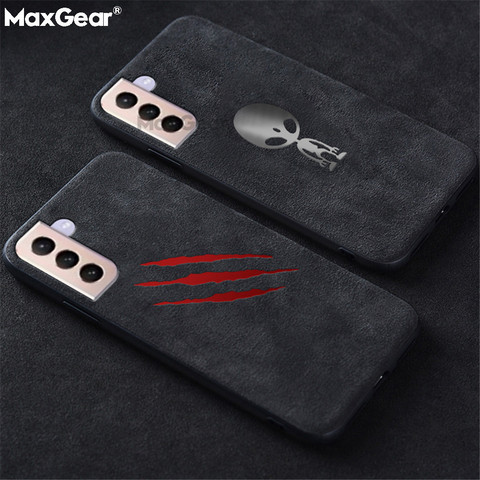 Luxury Suede Leather Phone Fur Case For Samsung S21 Ultra S20 FE S10 S8 S9 S7 S10E Note 8 9 10 20 Plus A8 Hard PC Silicone Cover ► Photo 1/1