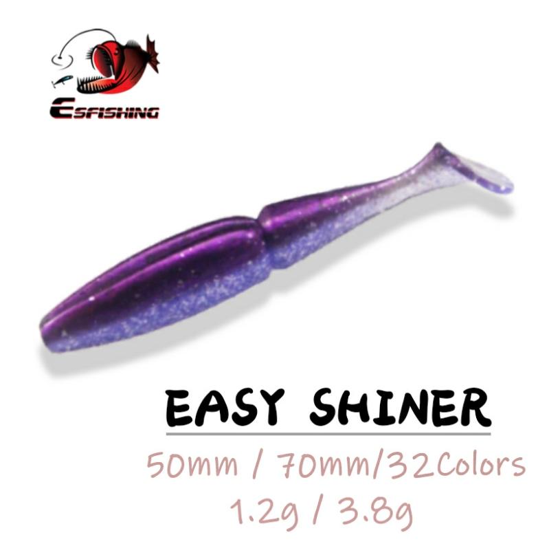 ESFISHING Fishing Lures Soft Lure Easy Shiner Shad 50mm 70mm Leurre Souple Swimbait Kit Isca Artificial Vibration Tail ► Photo 1/5