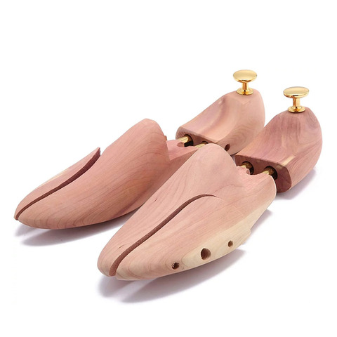 ZGZJYWM Twin Tube Red Cedar Wood Adjustable Width Shoe Shaper Men's Stretcher Shaper Shoe Tree ► Photo 1/6