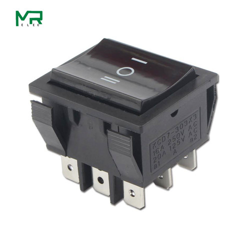 KCD7-303 ship switch  ON- OFF- ON  9 pin 36*31mm 16A250V/20A125V power switch ► Photo 1/5