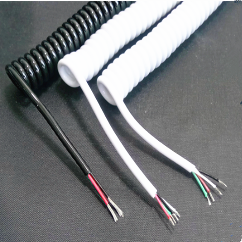 Diy spring curl line usb line usb 4 core wire microusb extension data cable ► Photo 1/1