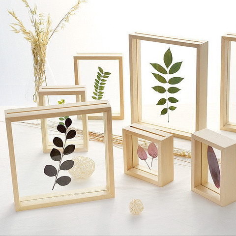 Double Sided Resin Photo Frame  DIY Plant Specimens Solid Wood Frame Wedding Room Desktop Decoration Picture Frames Ornament ► Photo 1/6