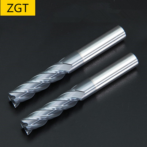 ZGT Endmills Alloy Carbide Tungsten Steel Milling Cutter End Mill HRC50 4 Flute 4mm 6mm 8mm 10mm 12mm Metal Cutter Milling Tools ► Photo 1/6