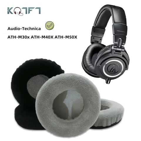 KQTFT Velvet Replacement EarPads for Audio-Technica ATH-M30x ATH-M40X ATH-M50X ATH M30x M40X M50X Earmuff Cover Cushion Cups ► Photo 1/6