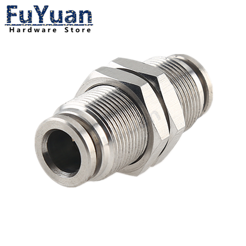 4mm 6mm 8mm 10mm 12mm 14mm 16mm 304 Stainless Steel Bulkhead Straight One Touch Air Pneumatic Push In Fitting Quick Connector ► Photo 1/5