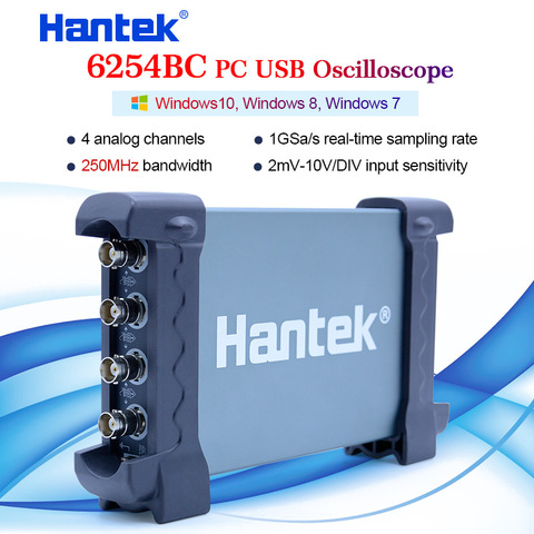 Hantek 6254BC PC USB Oscilloscope 4 CH 250MHz 1GSa/s waveform record and replay function ► Photo 1/6