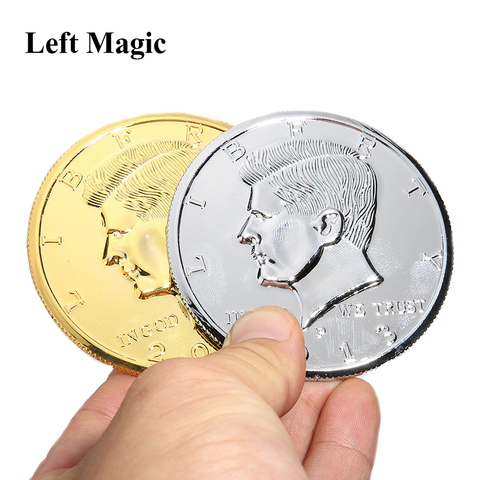 Buy Online 3 Inches Jumbo Magic Coin Half Dollar Magic Trick Coin Magic Street Stage Close Up Magic Accessories For Magician Gimmick Alitools