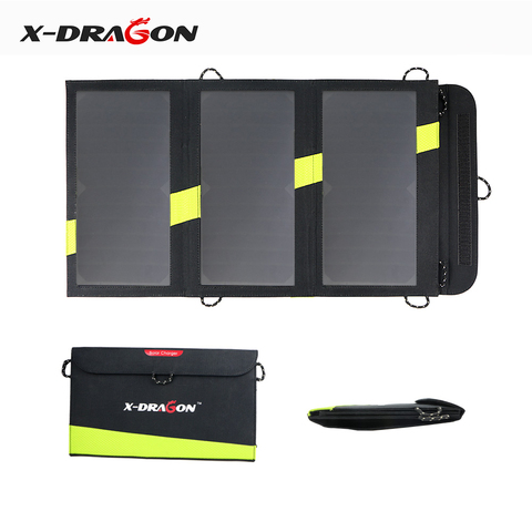 X-DRAGON Solar Mobile Power Battery Charger 5V 20W Portable Outdoor Foldable Solar Panel Cells Micro USB for Xiaomi iPhone iPad ► Photo 1/6