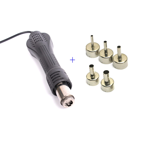 Hot Air Gun Desoldering Soldering Heat Gun Handle For 858D 8586 8858 852 878 952 853 Rework Solder Repair Station 5pcs Nozzles ► Photo 1/6