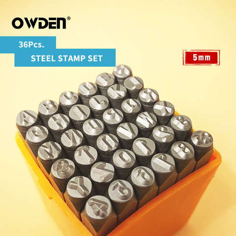 OWDEN 36Pcs Steel Metal Stamp Set Number and Letter Punch Tools 5mm for Jewelry Craft Stamping ► Photo 1/6