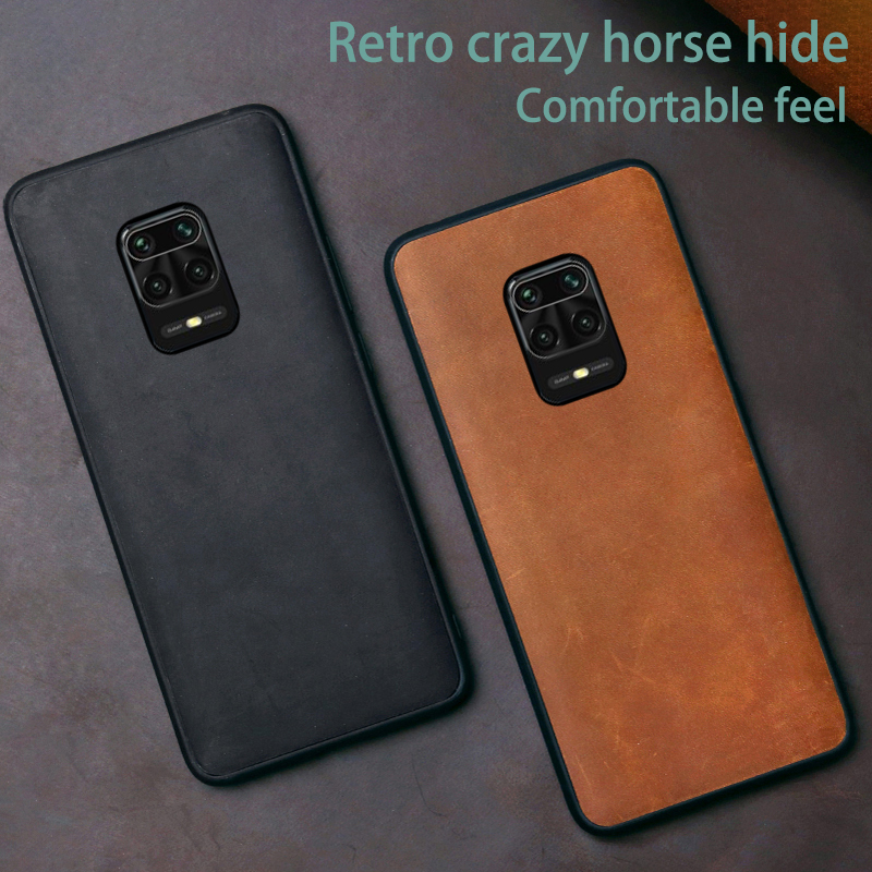 Leather Phone Case For Xiaomi Redmi Note 9S 8 7 K30 Mi 10 Ultra 9 Lite 9T A3  Mix 2s Max 3 Poco F1 F2 Pro X2 X3 Crazy Horse Cover -