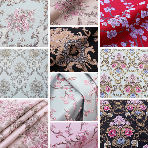 Silk Satin Brocade Fabric Luxury Jacquard Retro Chinese Style Floral Embroidery Fabric Diy Cheongsam Clothing Kimono Apparel ► Photo 1/5