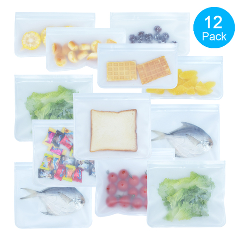 Food Storage Bag Reusable Freezer Bag PEVA Ziplock Silicone Bag Leakproof Top Kitchen Organizer ► Photo 1/6