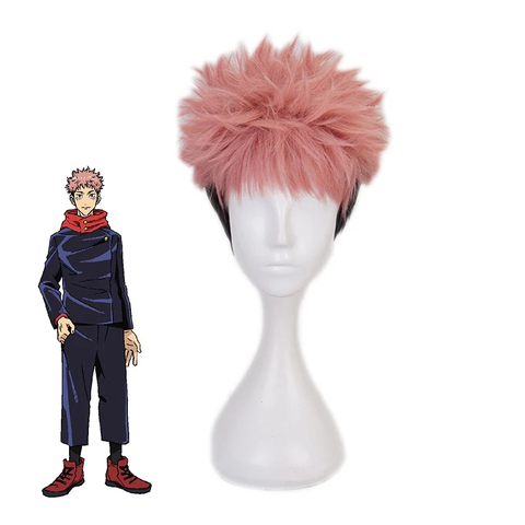 Anime Jujutsu Kaisen Cosplay Yuji Itadori Wig Jujutsu Kaisen Yuji Itadori Pink Black Short Heat Resistant fiber Hair Wigs ► Photo 1/5