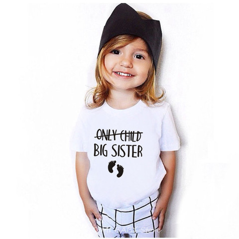 Only Child Big Brother/Sister To Be Pregnancy Announcement Tshirt Kids Funny Short Sleeve T-shirt Children Toddler Casual Tees ► Photo 1/6