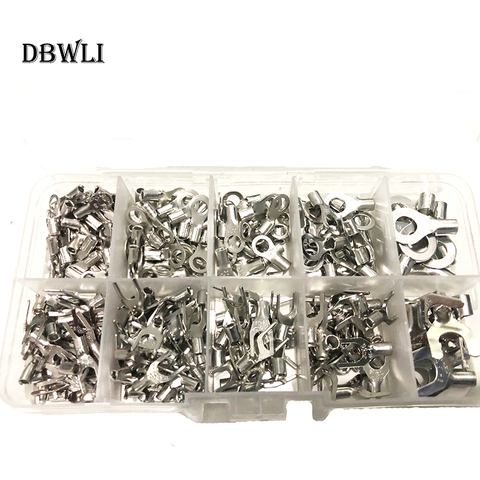 320Pcs Terminals Non-Insulated Ring Fork U-type Brass Terminals Assortment Kit Cable Wire Connector Crimp Spade ► Photo 1/1