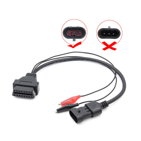 New For Alfa Lancia Fiat 3 Pin  to 16 Pin OBDII OBD2 obd-II connector Adapter Auto Car Cable obd for fiat 3pin Diagnostic Cable ► Photo 1/5