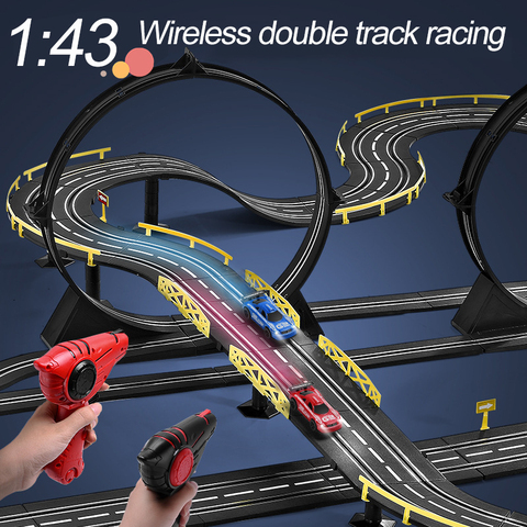 1:43 Railcar Slot Car Electric Remote Control Car Railway Racing Car Double Racing Track Competition Extended Track Kids Toys ► Photo 1/6