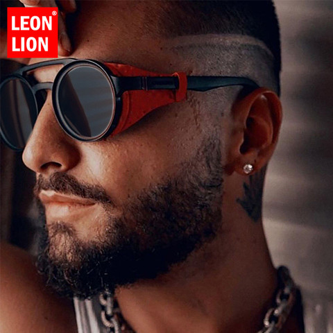 LeonLion Luxury Punk Sunglasses Men Vintage Glasses for Men/Women Luxury Brand Sunglasses Men Punk Retro Lunette Soleil Homme ► Photo 1/6