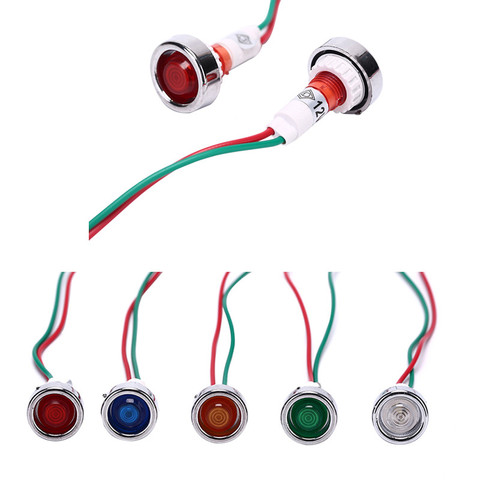 1/10pcs Car Boat 12V 10mm LED Indicator Light Pilot Dashboard Panel Warning Lamp Wired IP45 ► Photo 1/6