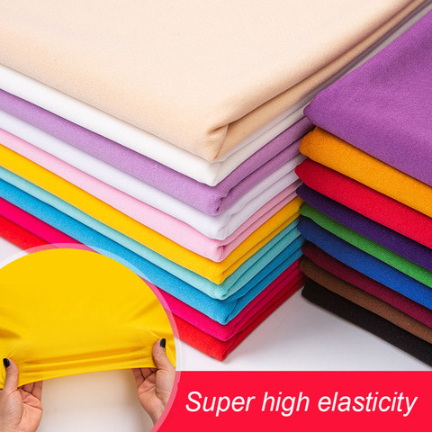 50*170CM High Elastic Knitted Milk Silk Four-Sided Stretch Fabric for Dancewear Sportswear Summer T-shirt Dress HandMade ► Photo 1/5